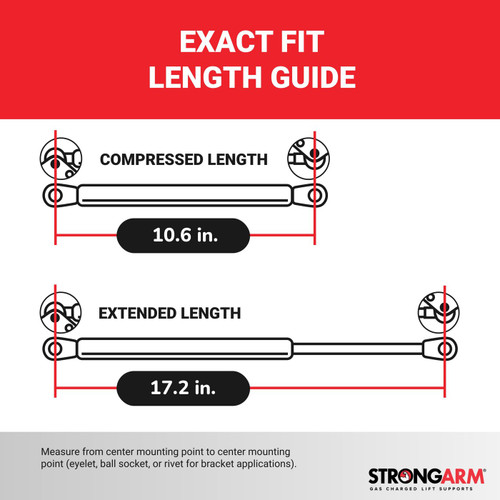 17.00 Inch Strong Arm 4514 Lift Support With Ball Socket | 4514-W